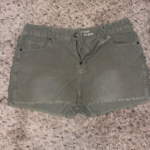 High waisted corduroy shorts.